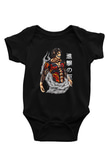 Attack On Titan Baskılı Unisex Siyah Bebek Body - Zıbın