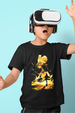 Attack On Titan Baskılı Unisex Siyah Çocuk Tişört - Tshirt