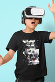 Attack On Titan Baskılı Unisex Siyah Çocuk Tişört - Tshirt