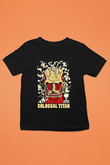 Attack On Titan Baskılı Unisex Siyah Çocuk Tişört - Tshirt