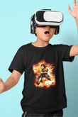 Attack On Titan Baskılı Unisex Siyah Çocuk Tişört - Tshirt