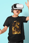 Attack On Titan Baskılı Unisex Siyah Çocuk Tişört - Tshirt