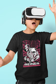 Attack On Titan Baskılı Unisex Siyah Çocuk Tişört - Tshirt