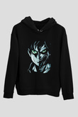 Attack On Titan Baskılı Unisex Siyah Hoodie