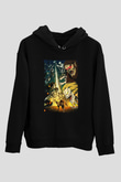 Attack On Titan Baskılı Unisex Siyah Hoodie