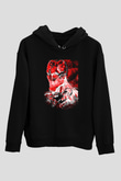 Attack On Titan Baskılı Unisex Siyah Hoodie