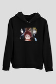 Attack On Titan Baskılı Unisex Siyah Hoodie