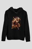 Attack On Titan Baskılı Unisex Siyah Hoodie