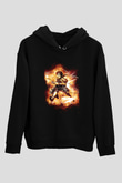 Attack On Titan Baskılı Unisex Siyah Hoodie