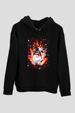 Attack On Titan Baskılı Unisex Siyah Hoodie