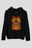 Attack On Titan Baskılı Unisex Siyah Hoodie