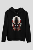 Attack On Titan Baskılı Unisex Siyah Hoodie