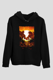 Attack On Titan Baskılı Unisex Siyah Hoodie