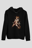 Attack On Titan Baskılı Unisex Siyah Hoodie