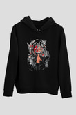 Attack On Titan Baskılı Unisex Siyah Hoodie