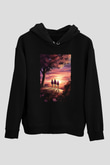 Attack On Titan Baskılı Unisex Siyah Hoodie