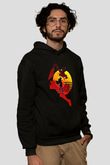 Attack On Titan Baskılı Unisex Siyah Hoodie