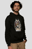 Attack On Titan Baskılı Unisex Siyah Hoodie