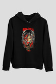 Attack On Titan Baskılı Unisex Siyah Hoodie