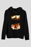 Attack On Titan Baskılı Unisex Siyah Hoodie