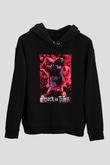 Attack On Titan Baskılı Unisex Siyah Hoodie