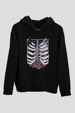 Attack On Titan Baskılı Unisex Siyah Hoodie