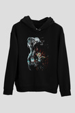 Attack On Titan Baskılı Unisex Siyah Hoodie