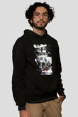 Attack On Titan Baskılı Unisex Siyah Hoodie