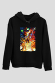Attack On Titan Baskılı Unisex Siyah Hoodie