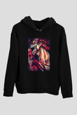 Attack On Titan Baskılı Unisex Siyah Hoodie