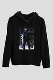 Attack On Titan Baskılı Unisex Siyah Hoodie