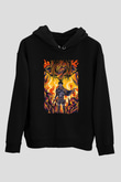 Attack On Titan Baskılı Unisex Siyah Hoodie