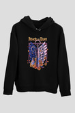 Attack On Titan Baskılı Unisex Siyah Hoodie