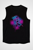 Attack On Titan Baskılı Unisex Siyah Kolsuz Tişört - Tshirt