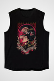 Attack On Titan Baskılı Unisex Siyah Kolsuz Tişört - Tshirt
