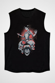 Attack On Titan Baskılı Unisex Siyah Kolsuz Tişört - Tshirt