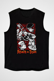 Attack On Titan Baskılı Unisex Siyah Kolsuz Tişört - Tshirt