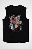 Attack On Titan Baskılı Unisex Siyah Kolsuz Tişört - Tshirt