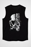Attack On Titan Baskılı Unisex Siyah Kolsuz Tişört - Tshirt