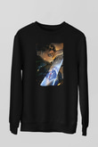 Attack On Titan Baskılı Unisex Siyah Sweatshirt