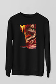 Attack On Titan Baskılı Unisex Siyah Sweatshirt