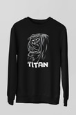 Attack On Titan Baskılı Unisex Siyah Sweatshirt