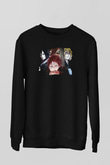 Attack On Titan Baskılı Unisex Siyah Sweatshirt
