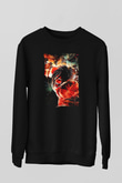 Attack On Titan Baskılı Unisex Siyah Sweatshirt