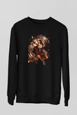 Attack On Titan Baskılı Unisex Siyah Sweatshirt