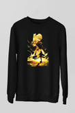 Attack On Titan Baskılı Unisex Siyah Sweatshirt