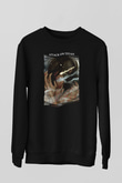 Attack On Titan Baskılı Unisex Siyah Sweatshirt