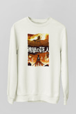 Attack On Titan Baskılı Unisex Siyah Sweatshirt