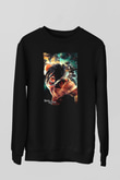Attack On Titan Baskılı Unisex Siyah Sweatshirt
