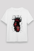 Attack On Titan Baskılı Unisex Siyah Tişört - Tshirt
